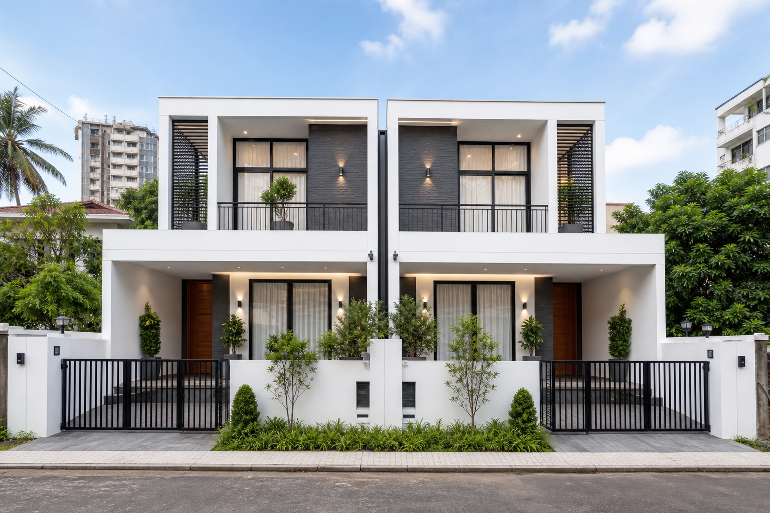 Modern dual-unit residential development
